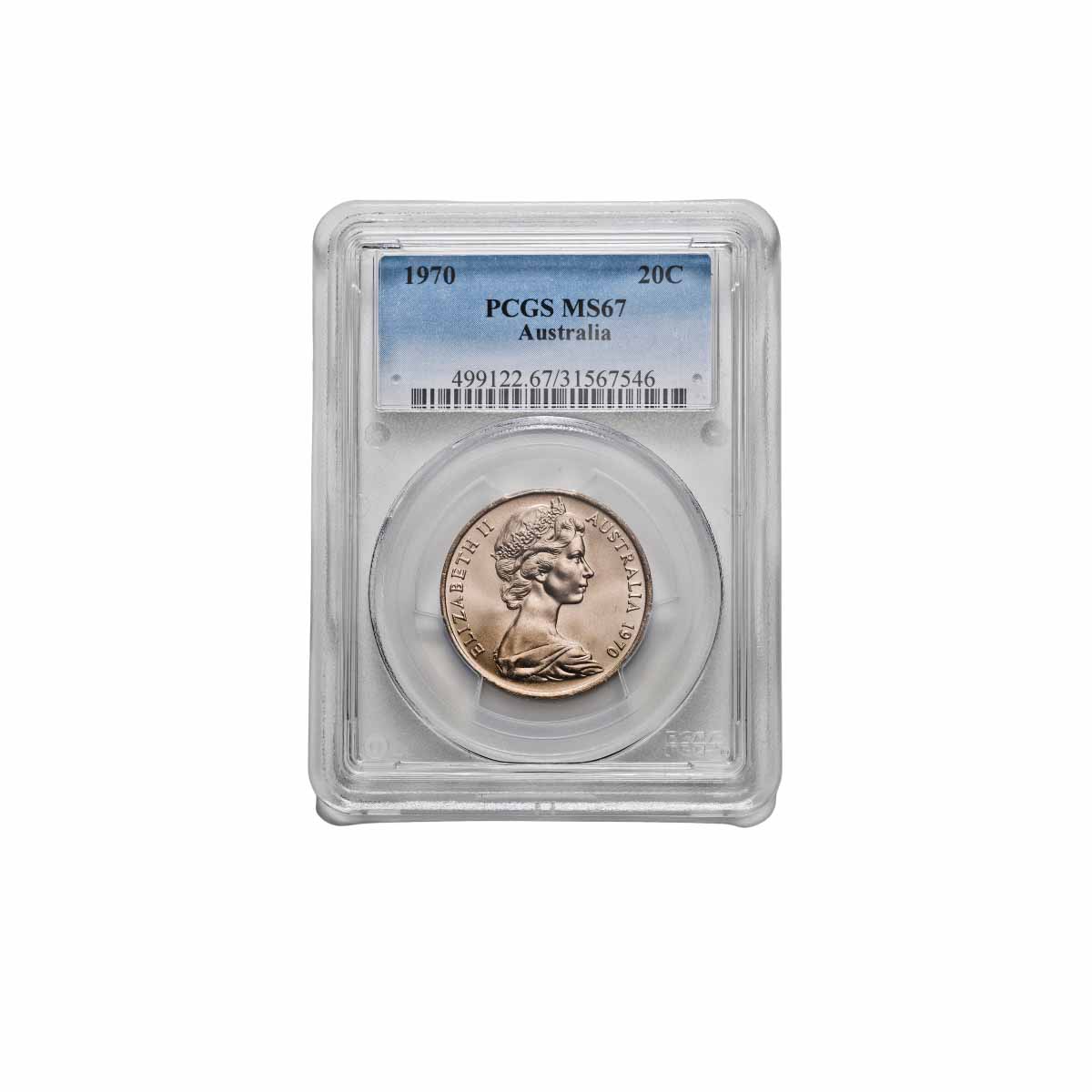 1970 20c PCGS MS67 (Gem Uncirculated)