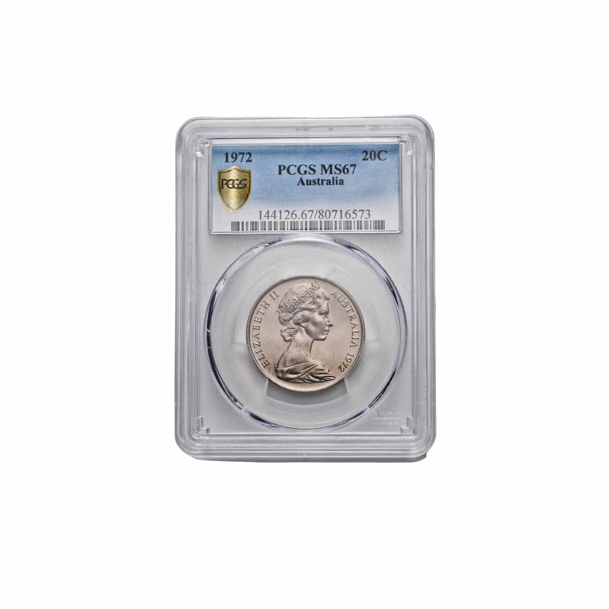 Australia 1972 20c PCGS MS67 (Gem Uncirculated)