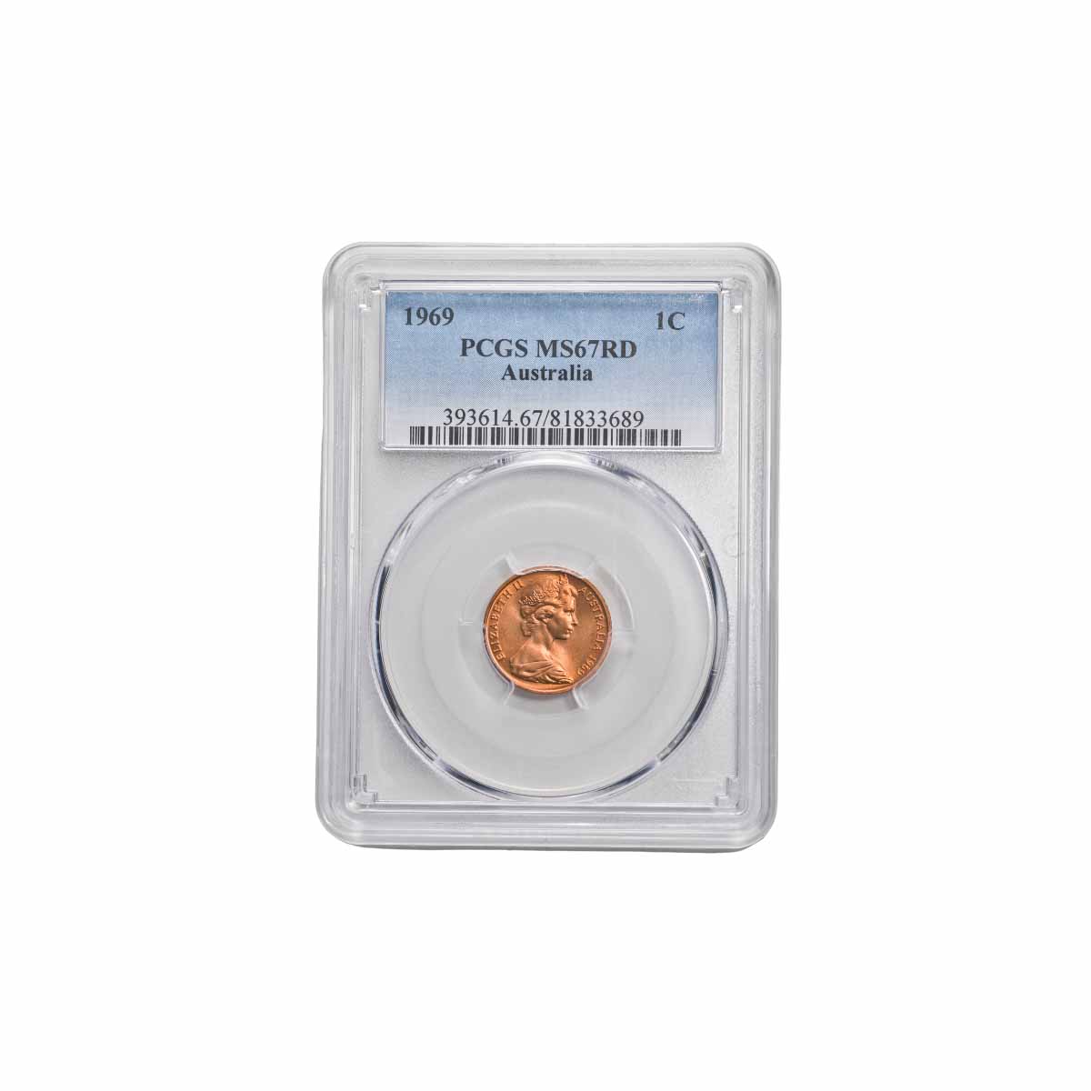 1969 1c PCGS MS67RD (Gem Uncirculated)