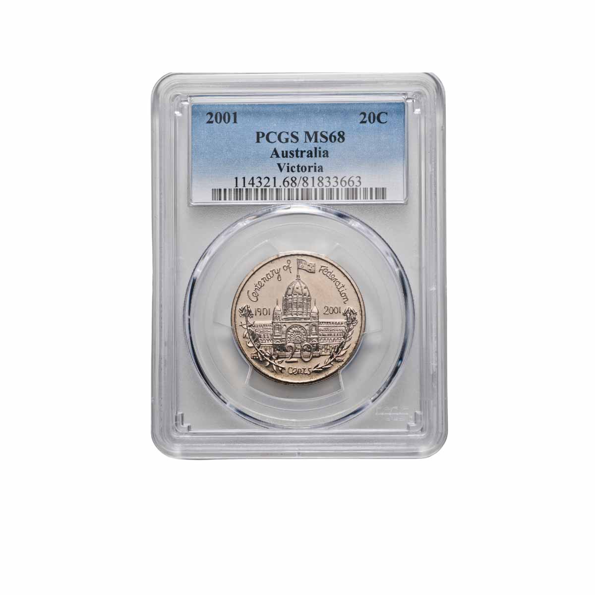 2001 20c Federation Victoria PCGS MS68 (Gem Uncirculated)