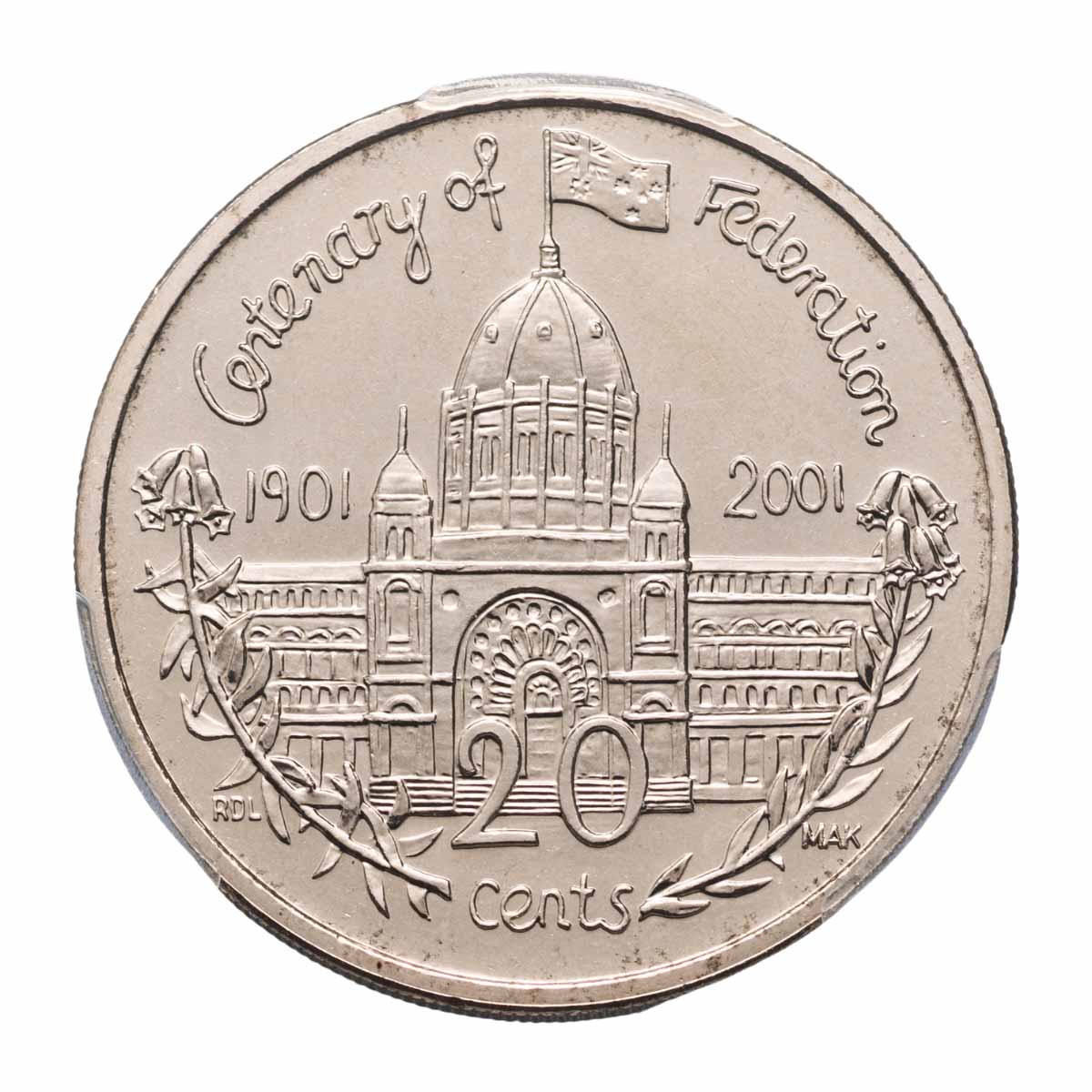 2001 20c Federation Victoria PCGS MS68 (Gem Uncirculated)