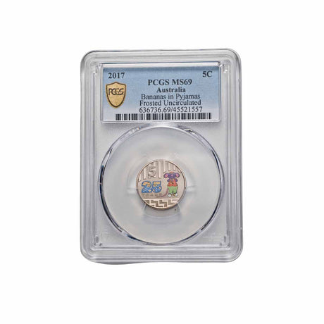 Australia Bananas in Pyjamas 2017 5c & 20c Cupro-Nickel Coin Pair PCGS MS69 (Gem Uncirculated)