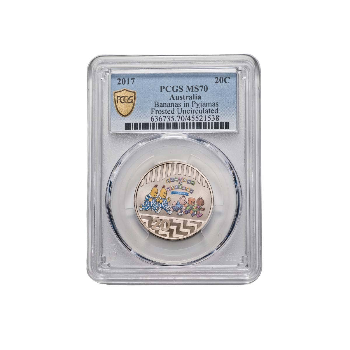 Australia Bananas in Pyjamas 2017 5c & 20c Cupro-Nickel Coin Pair PCGS MS70 (FDC)