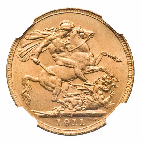 George V 1911S Gold Sovereign NGC MS64 (Choice Uncirculated)