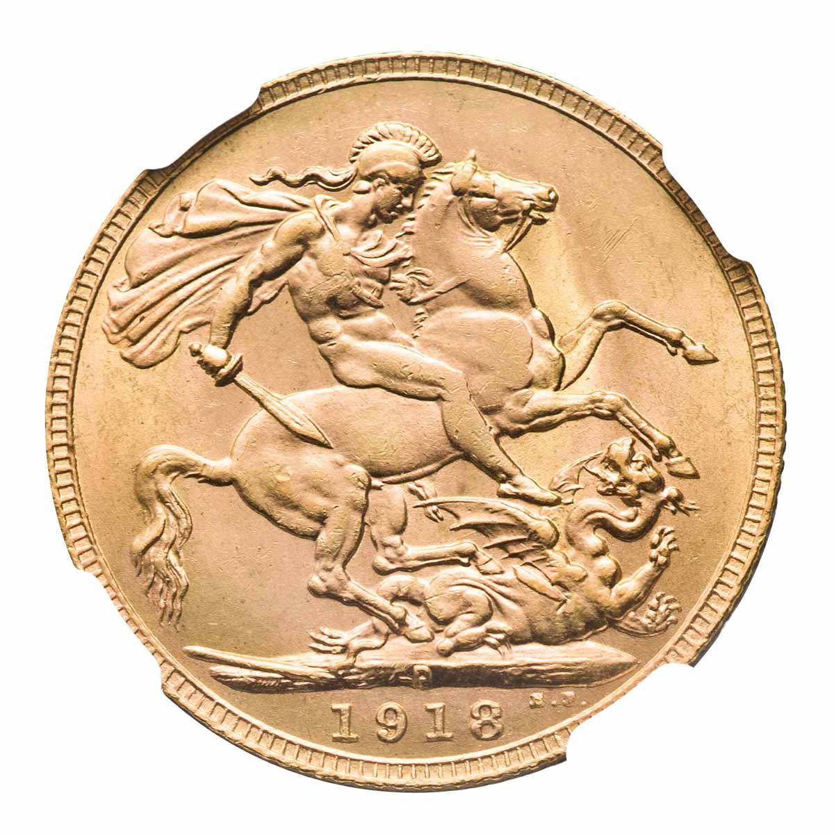 George V 1918P Gold Sovereign NGC MS64 (Choice Uncirculated)