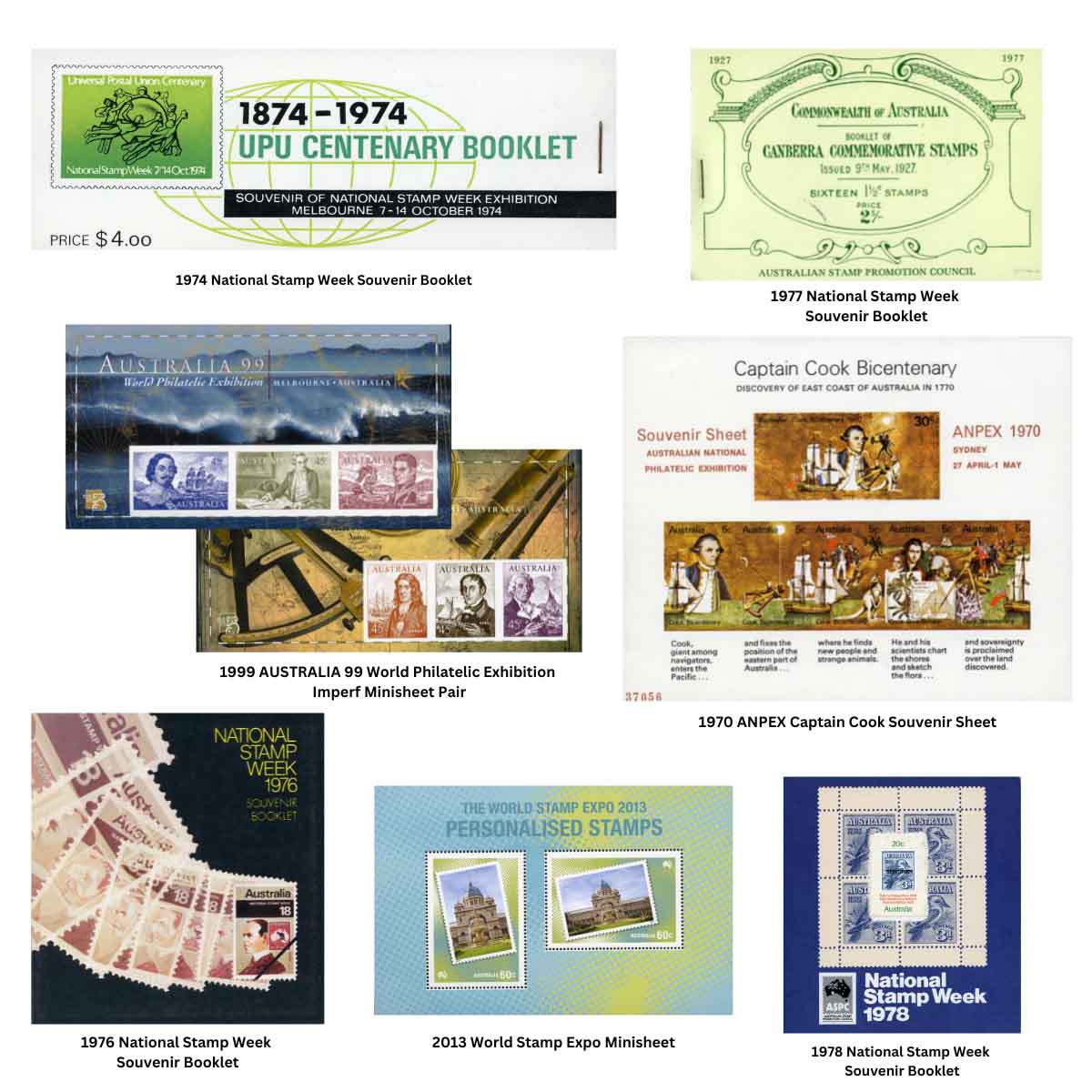 Stamp Exhibition Minisheet & National Stamp Week Booklets Set