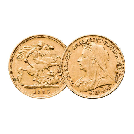 Queen Victoria 1900 M,S,P Gold Half Sovereign Trio Fine-Very Fine