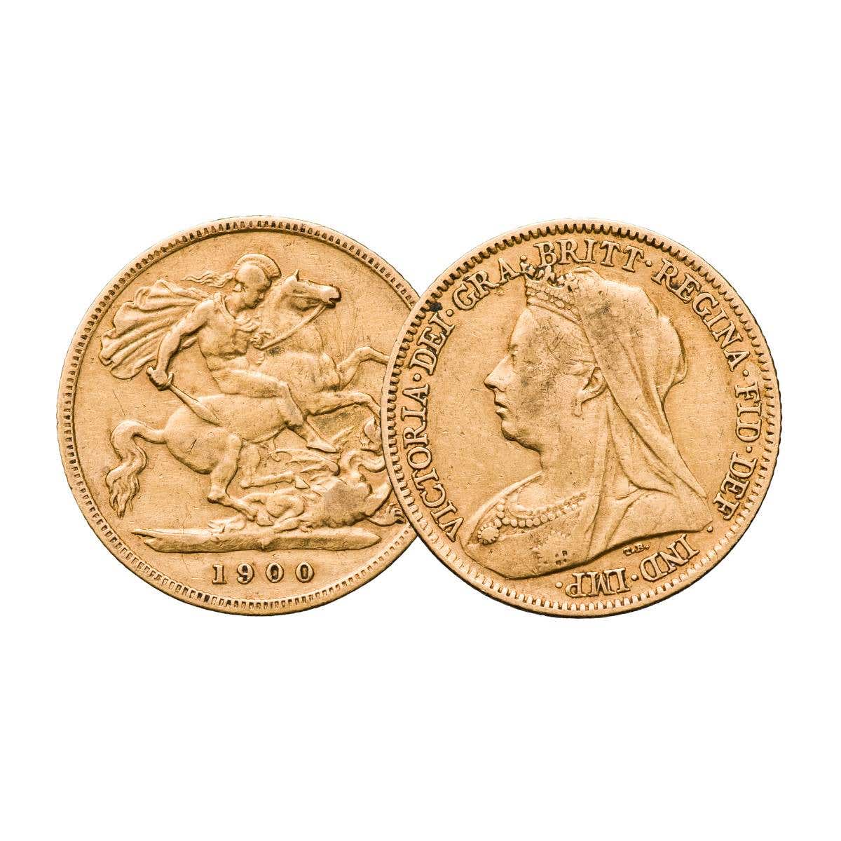 Queen Victoria 1900 M,S,P Gold Half Sovereign Trio Fine-Very Fine