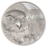 Wild Mongolia 2023 2,000T Falcon Ultra High Relief 3oz Silver Proof Coin