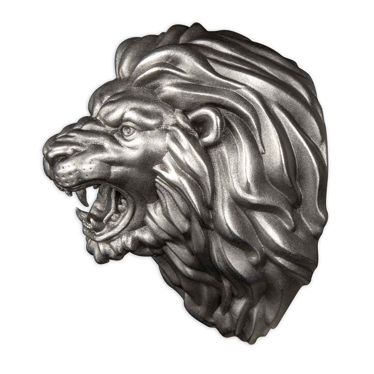 Lion Head 2023 50 Francs 3oz Silver Antique Coin