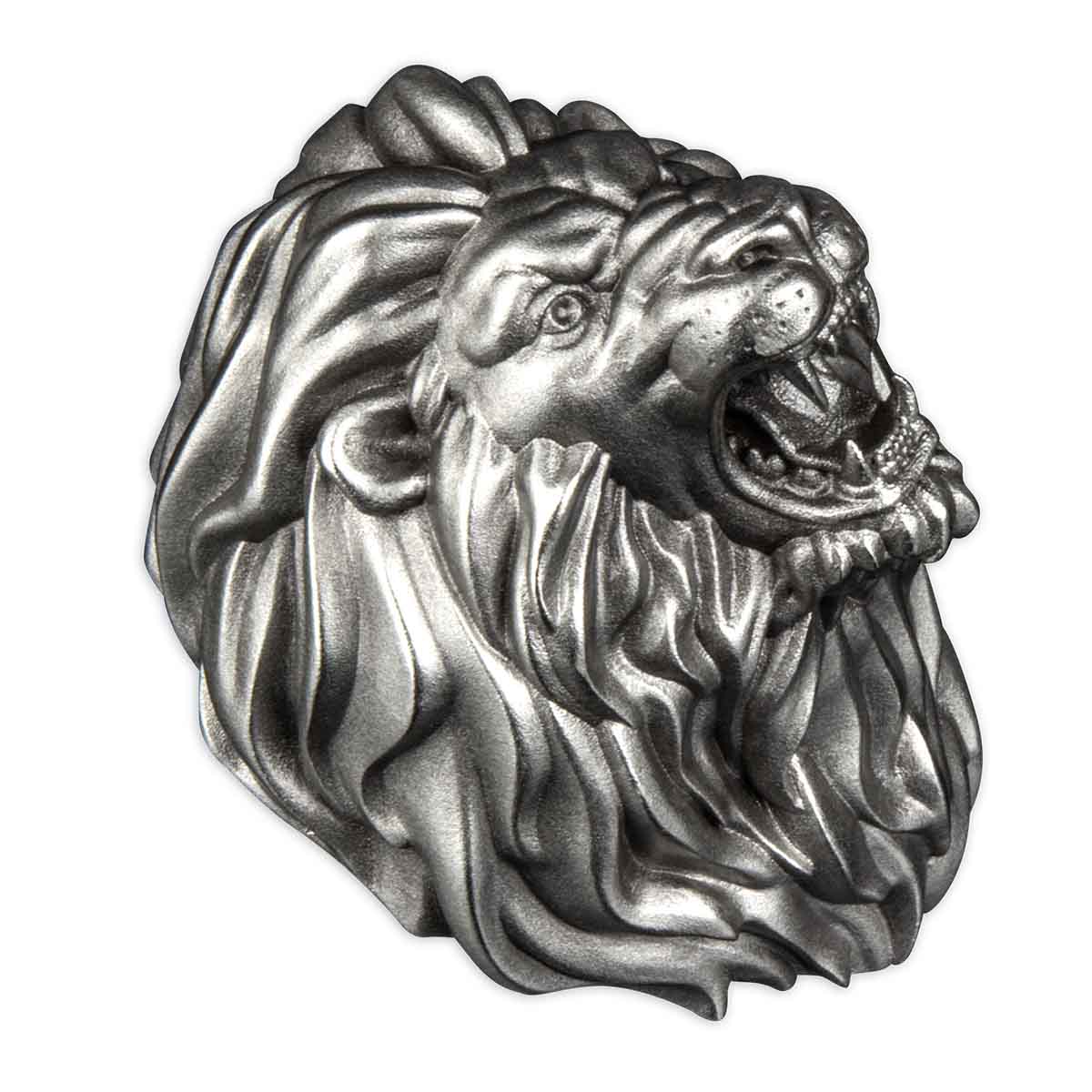 Lion Head 2023 50 Francs 3oz Silver Antique Coin