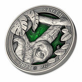 Colours of Wildlife The Sloth 2023 $5 3oz Silver Antique Coin