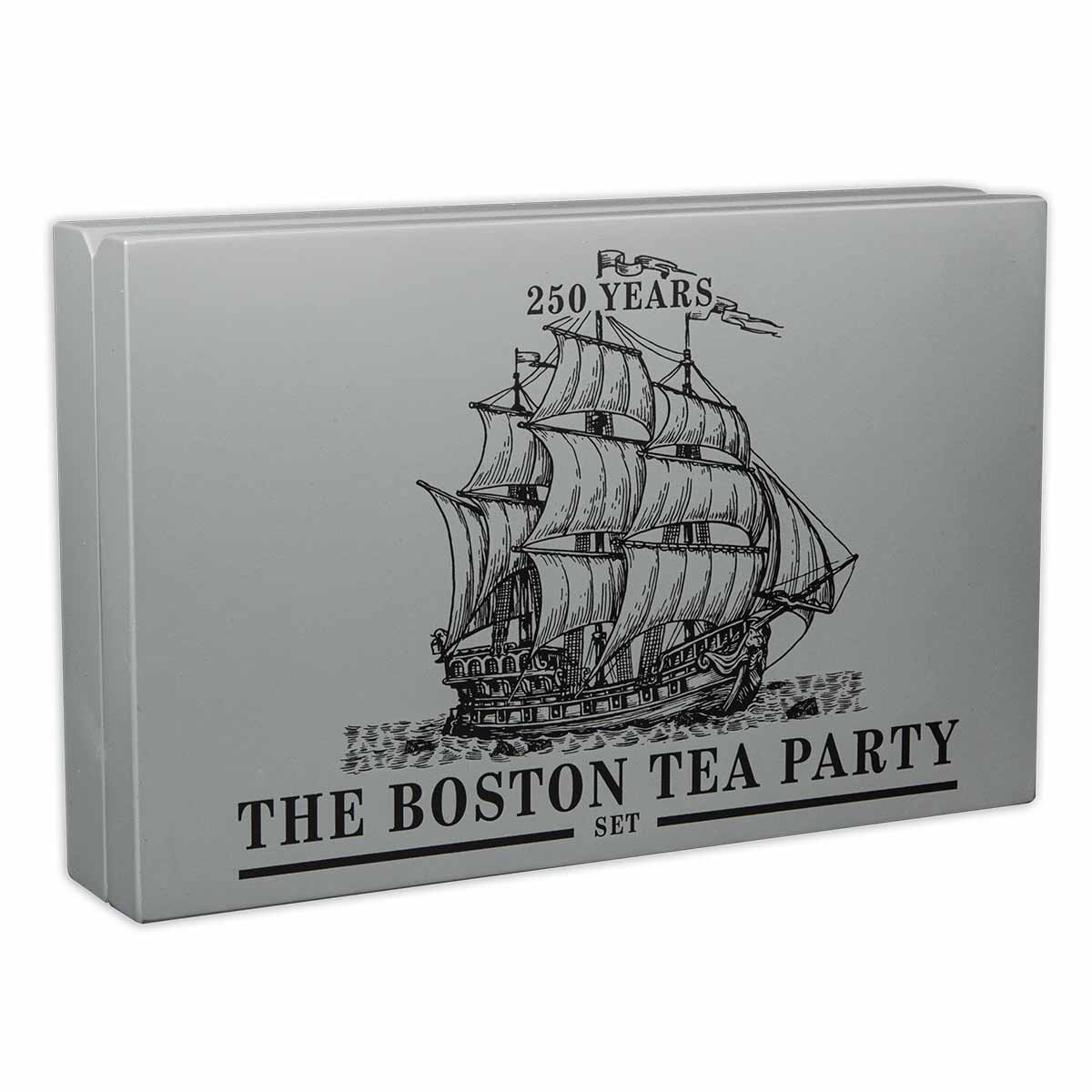 Boston Tea Party 2023 $5 1oz Silver Antique 4-Coin Set