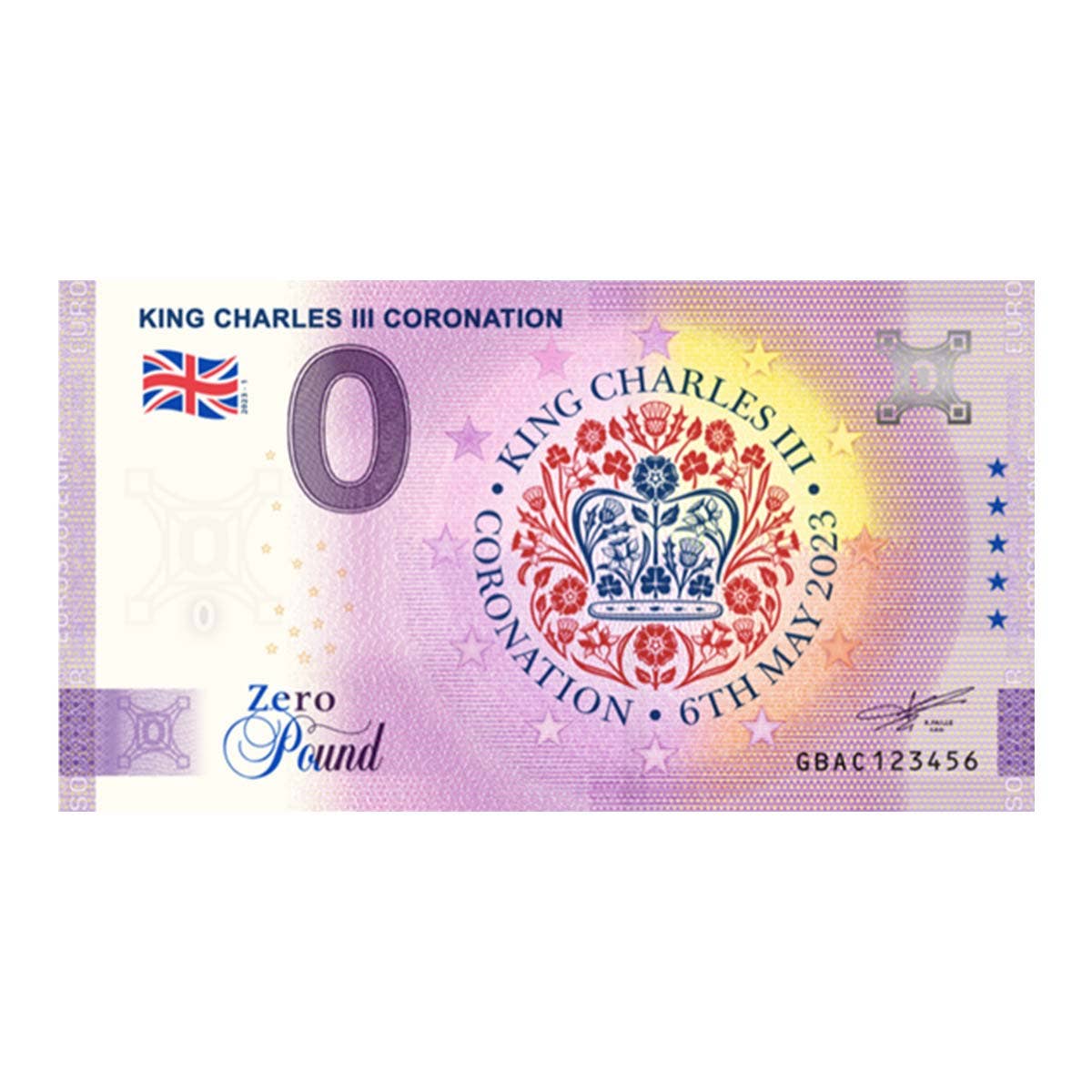 King Charles III 2023 £0 Banknote