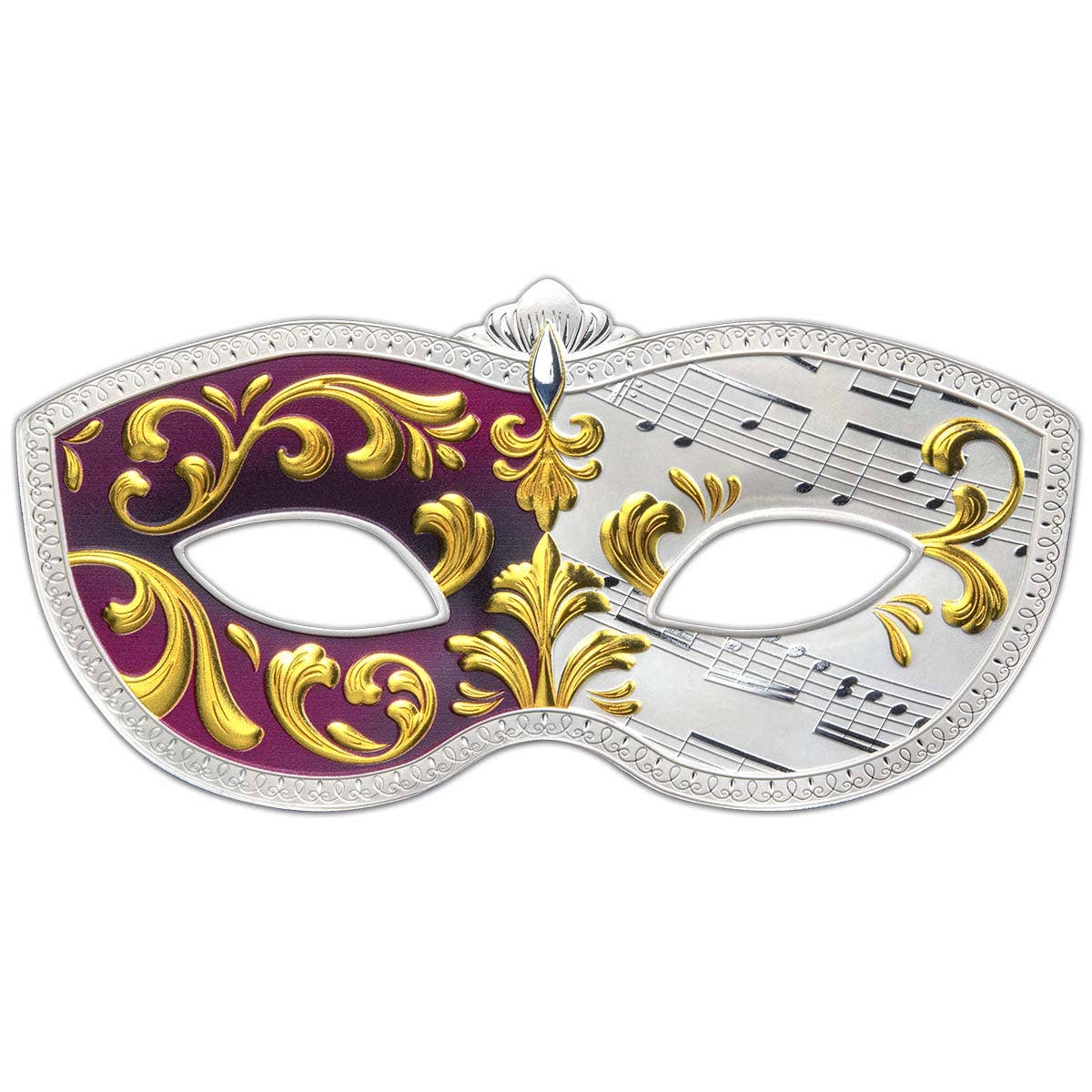 Venetian Mask 2023 $10 5oz Silver Prooflike Coin