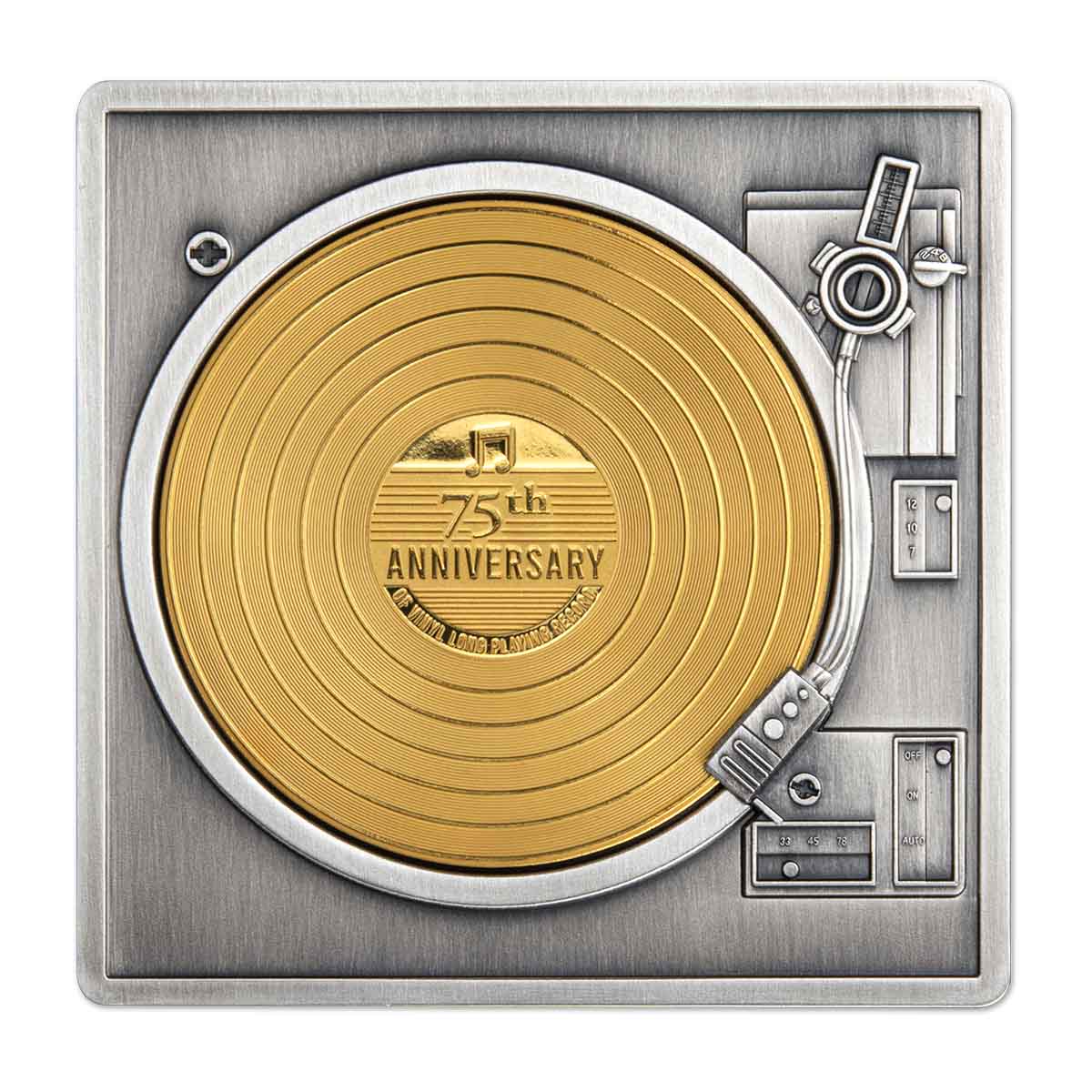 Vinyl Record 2023 $5 Gold-plated 3oz Silver Antique Coin