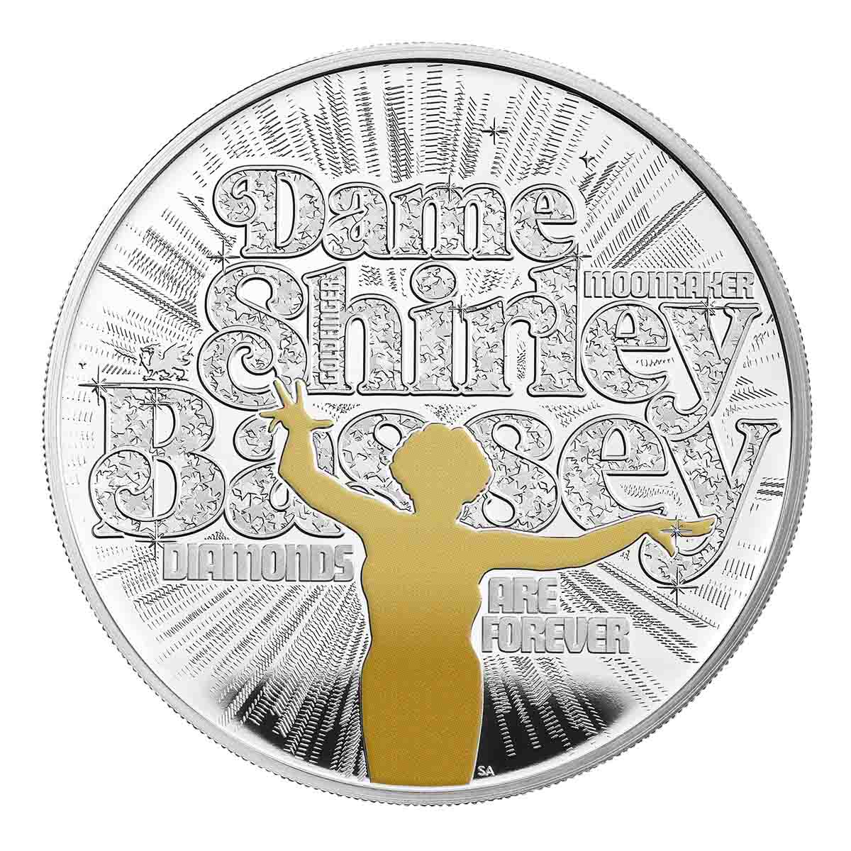 Dame Shirley Bassey 2023 UK £2 1oz Silver Proof Colour Coin