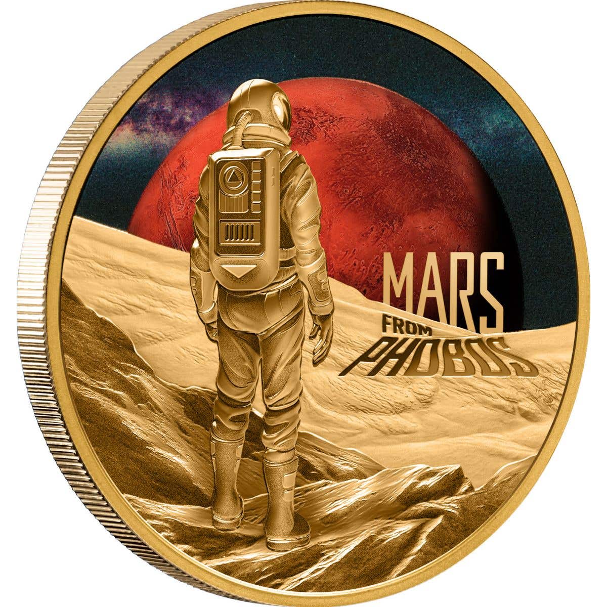 Mars from Phobos 2024 $100 1oz Gold Proof Coin