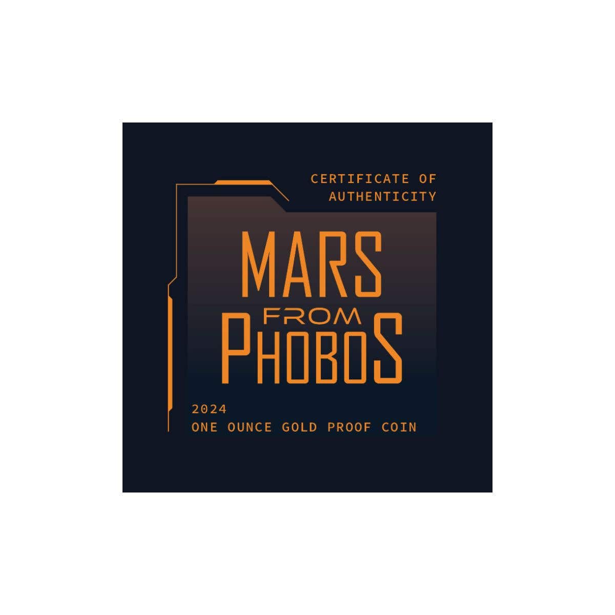 Mars from Phobos 2024 $100 1oz Gold Proof Coin