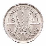 1941 Threepence PCGS MS64 (Gem Uncirculated)
