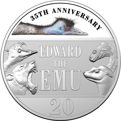 Edward the Emu 35th Anniversary 2023 20c Colour Uncirculated Coin & Special Edition Book