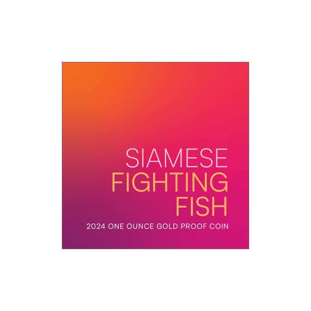 Siamese Fighting Fish 2024 $100 1oz Gold Proof Coin