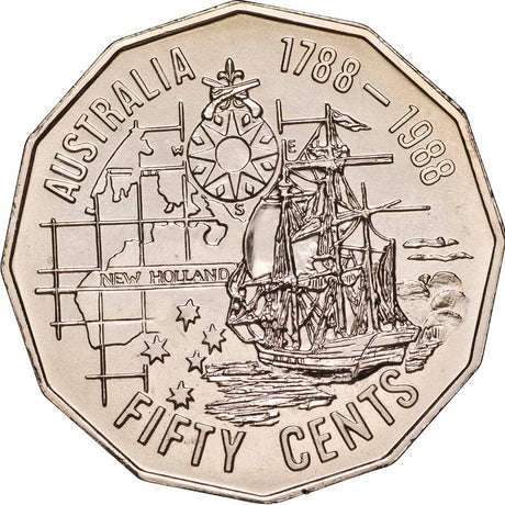RAM 1988 50c Bicentennial Mint Roll (20 Uncirculated Coins)