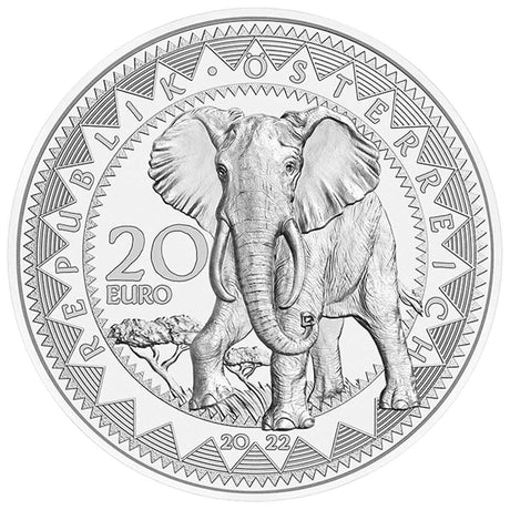 The Serenity of the Elephant 2022 20‚¬ Silver Proof Coin