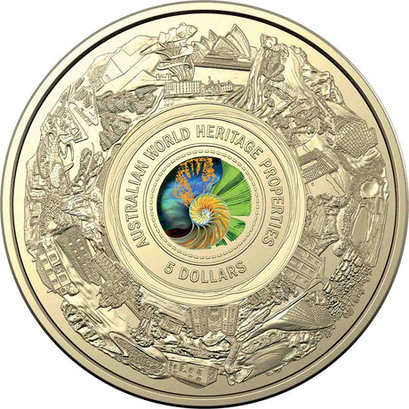 Australian World Heritage Sites 2023 $5 Colour Frosted Uncirculated Coin