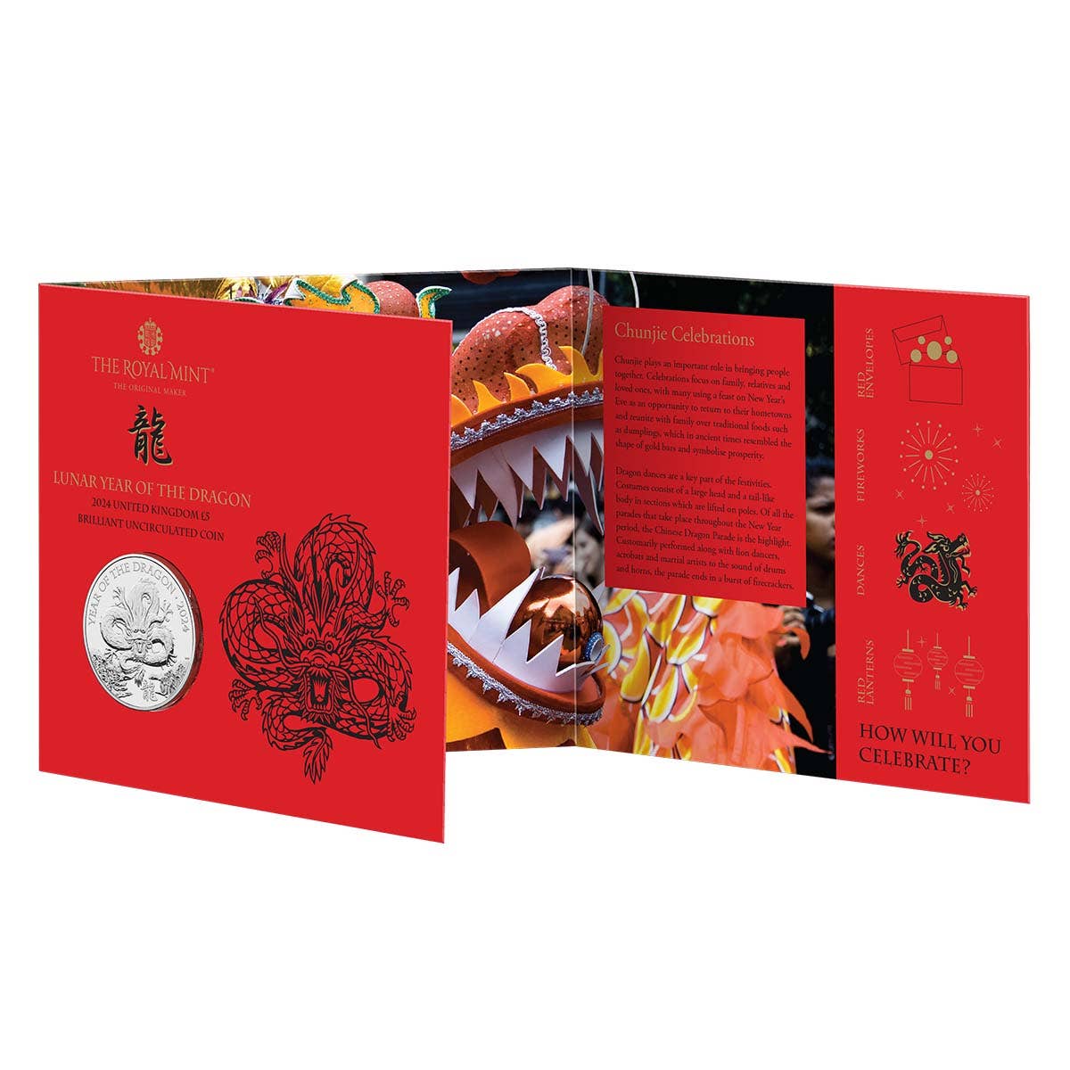 Lunar Year of the Dragon 2024 £5 Brilliant Uncirculated Coin