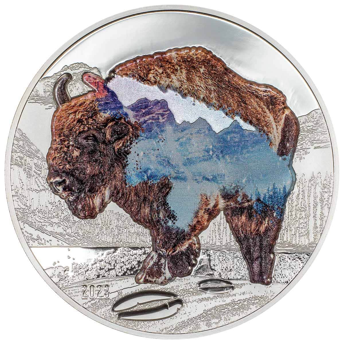 Into the Wild 2023 1000T Bison 2oz Silver Proof Coin