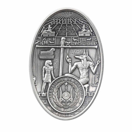 Anubis 2024 200Fr 3oz Silver Antique Coin