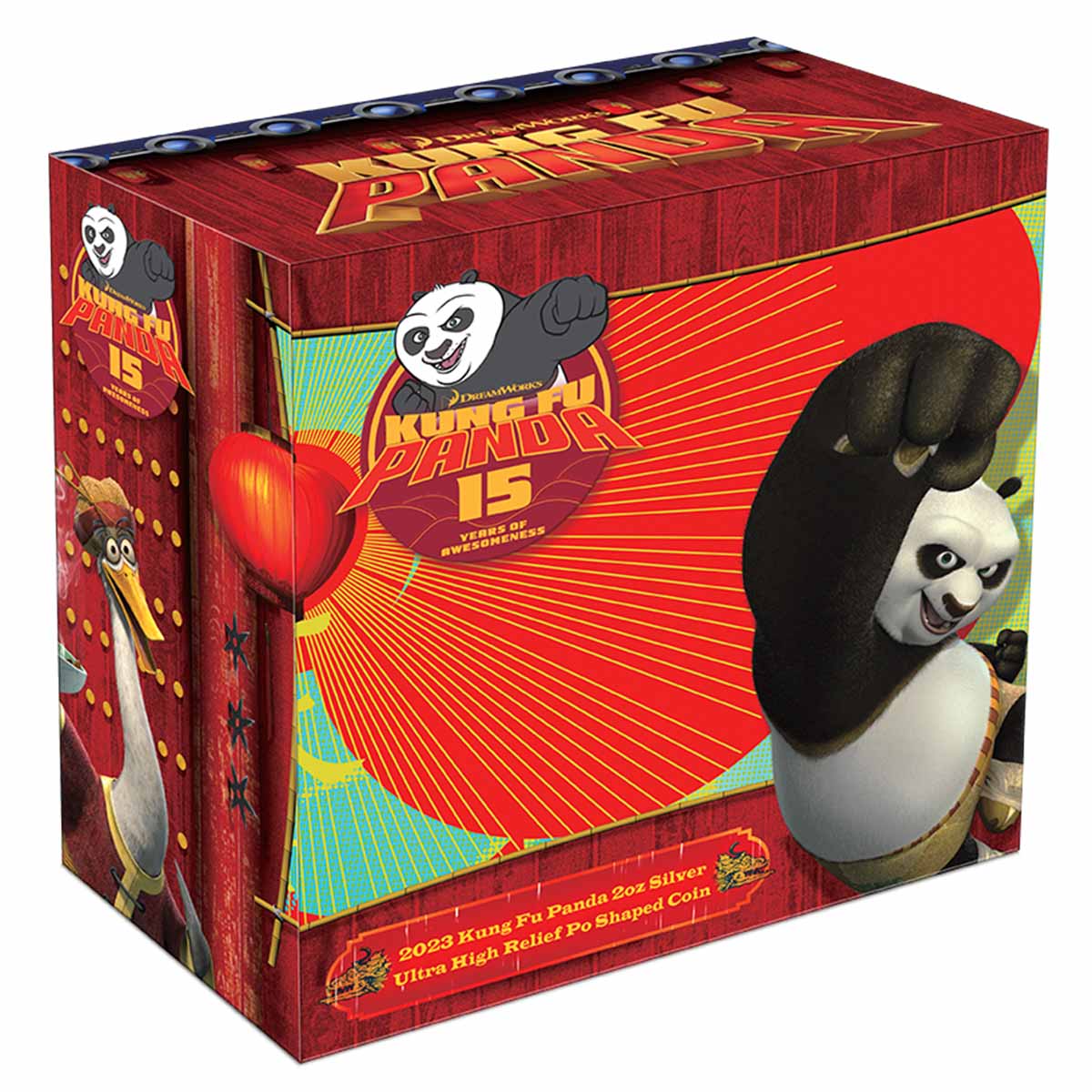 Kung Fu Panda Shaped 2023 $5 Ultra High Relief 2oz Silver Coin