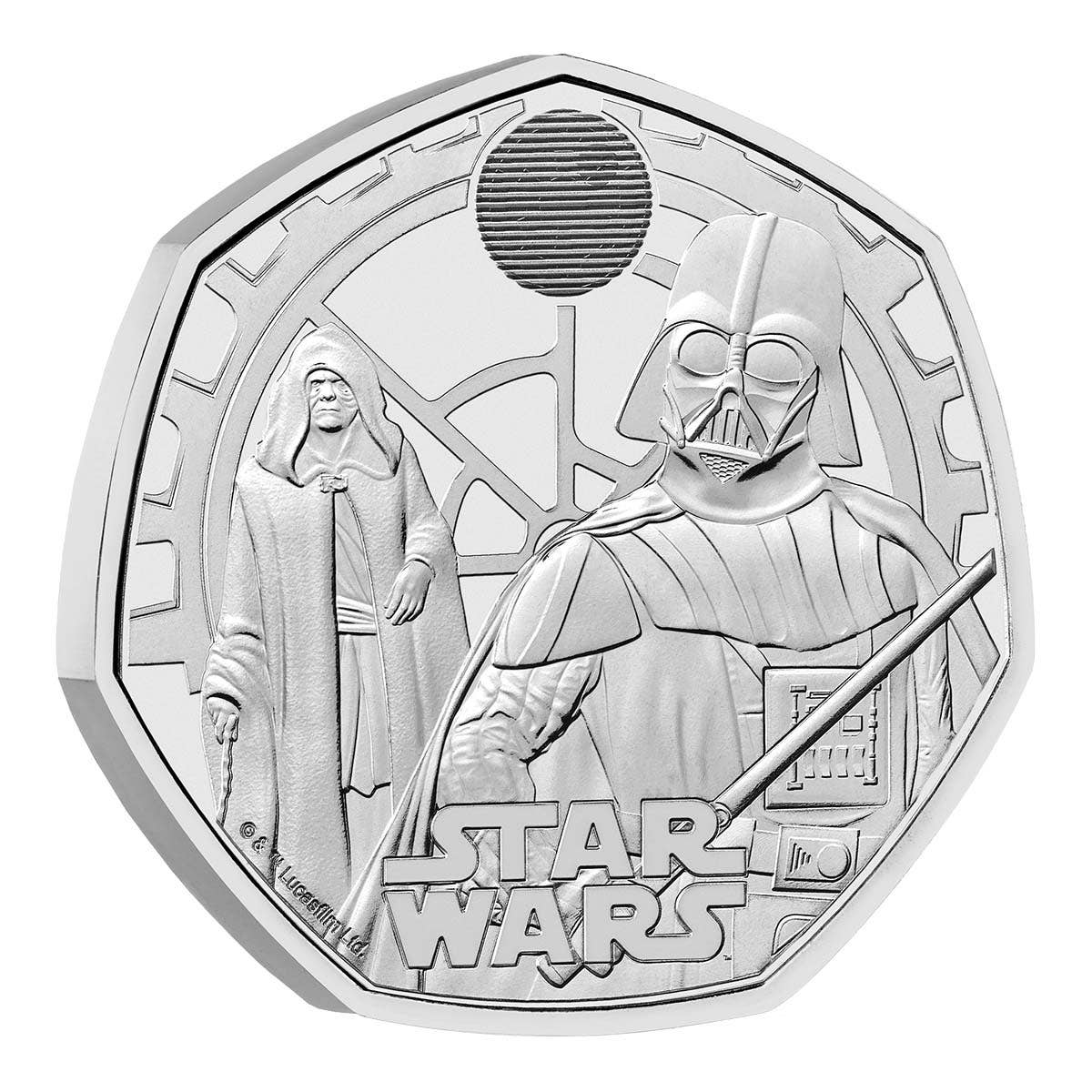 Star Wars Darth Vader and Emperor Palpatine 2023 50p Brilliant Uncirculated Coin