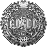 AC/DC 2023 50c 50th Anniversary Silver Antique Coin