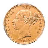 Queen Victoria 1884M Young Head Shield Gold Half Sovereign PCGS MS61 (Uncirculated)