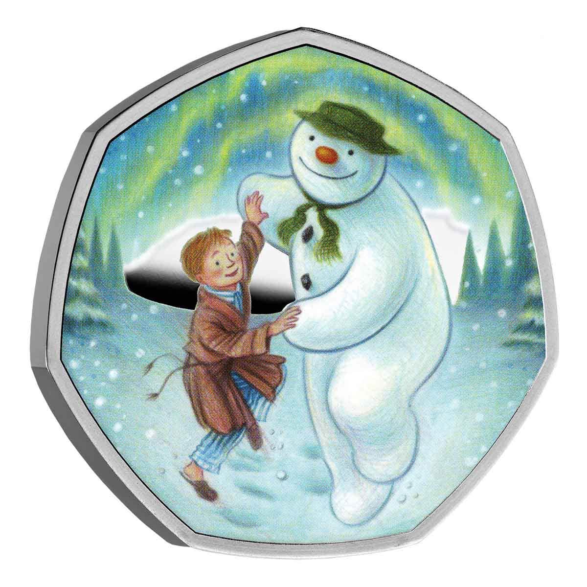 The Snowman 2023 50p Silver Proof Colour Coin
