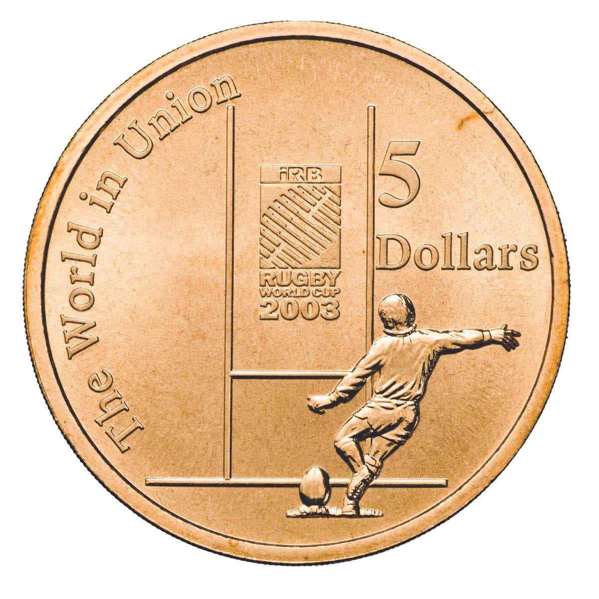 Australia 2003 $5 Rugby World Cup Aluminium-Bronze Uncirculated Coin