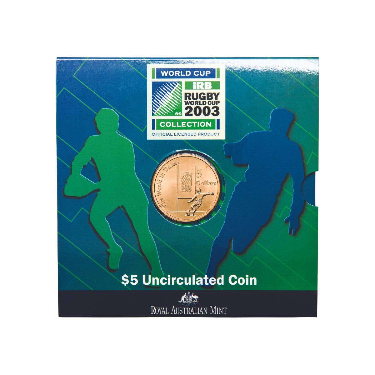 Australië 5 dollars 2003 (folder) "Rugby World Cup in Australia" KM# 854 (2003) - Australië Australië 5 dollars 2003 (folder) "Rugby World Cup in Australia" KM# 854 (2003) - Australië