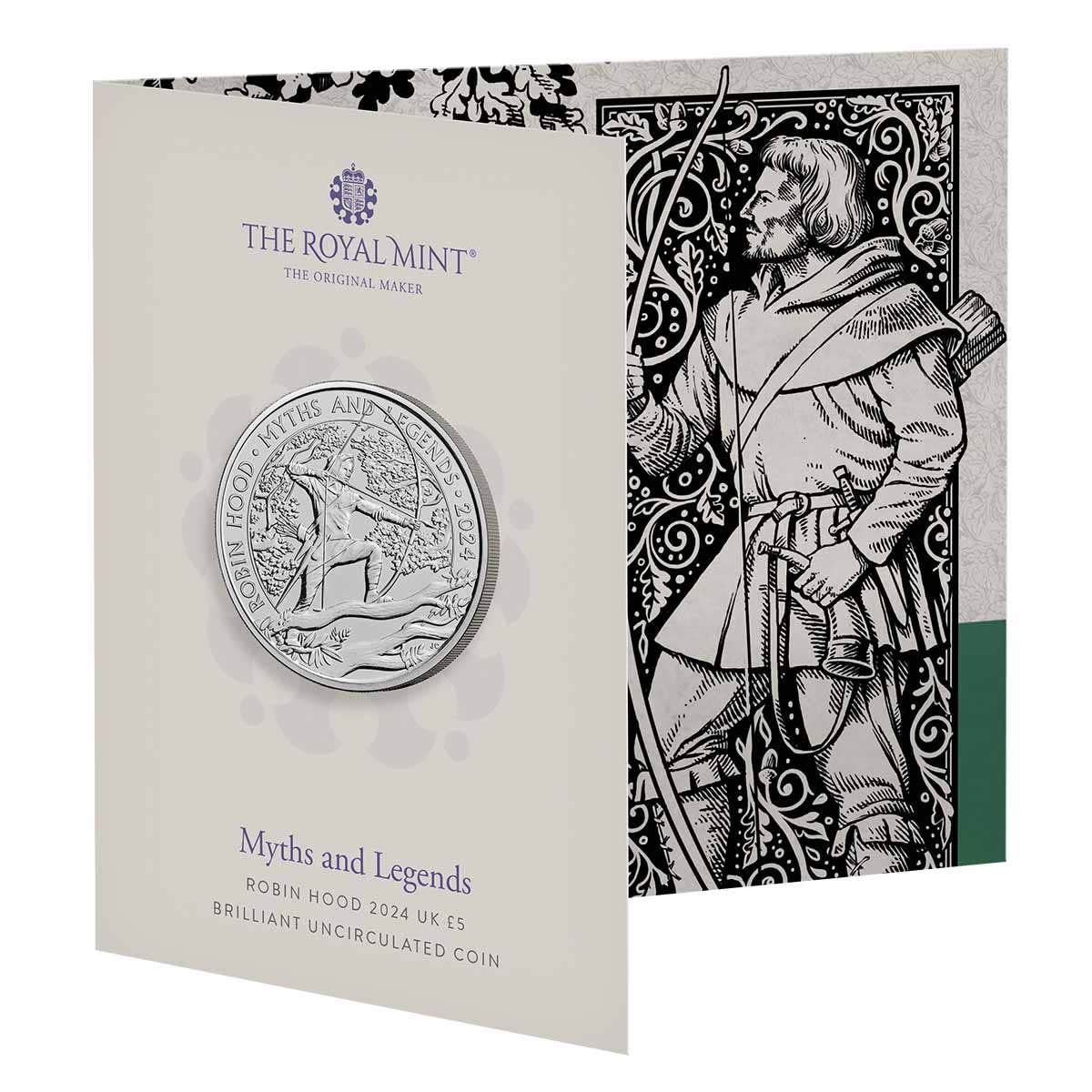 Myths and Legends Robin Hood 2024 £5 Cupro-Nickel Brilliant Uncirculated Coin