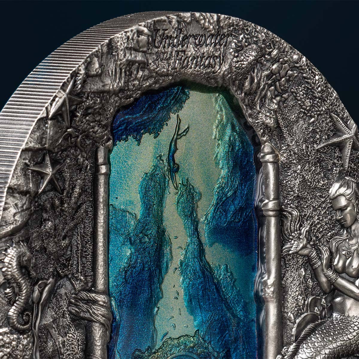 Mermaids 2024 $20 Ultra High Relief 3oz Silver Antique Coin