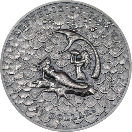 Mermaids 2024 $20 Ultra High Relief 3oz Silver Antique Coin