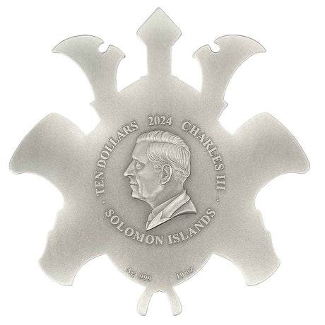 Samurai Helmet Shaped 2024 $10 10oz Silver Antique Coin