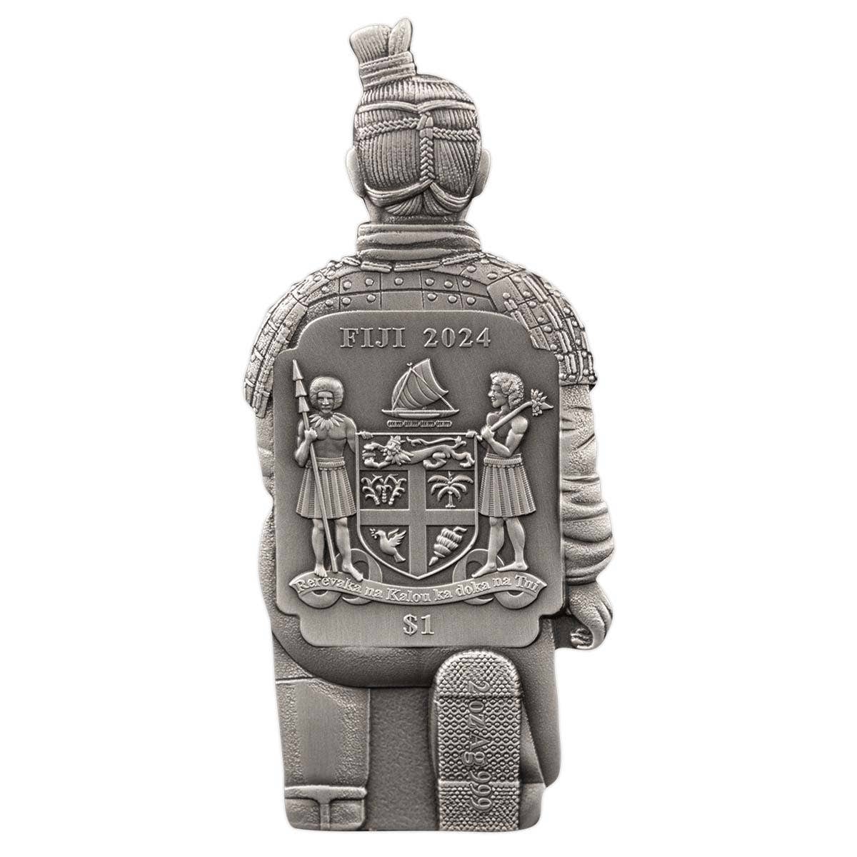 Terracotta Army Shaped 2024 $1 Ultra High Relief 2oz Silver Antique Coin