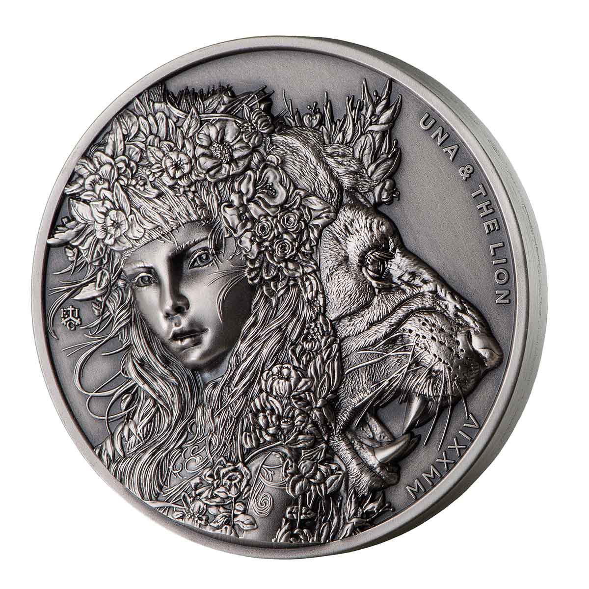 Una & the Lion 2024 £2 Ultra High Relief 2oz Silver Antique Coin