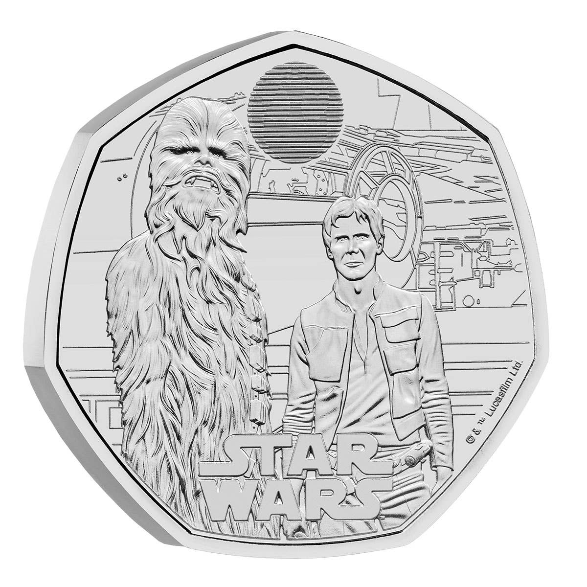 Star Wars Han Solo & Chewbacca 2024 50p Brilliant Uncirculated Coin