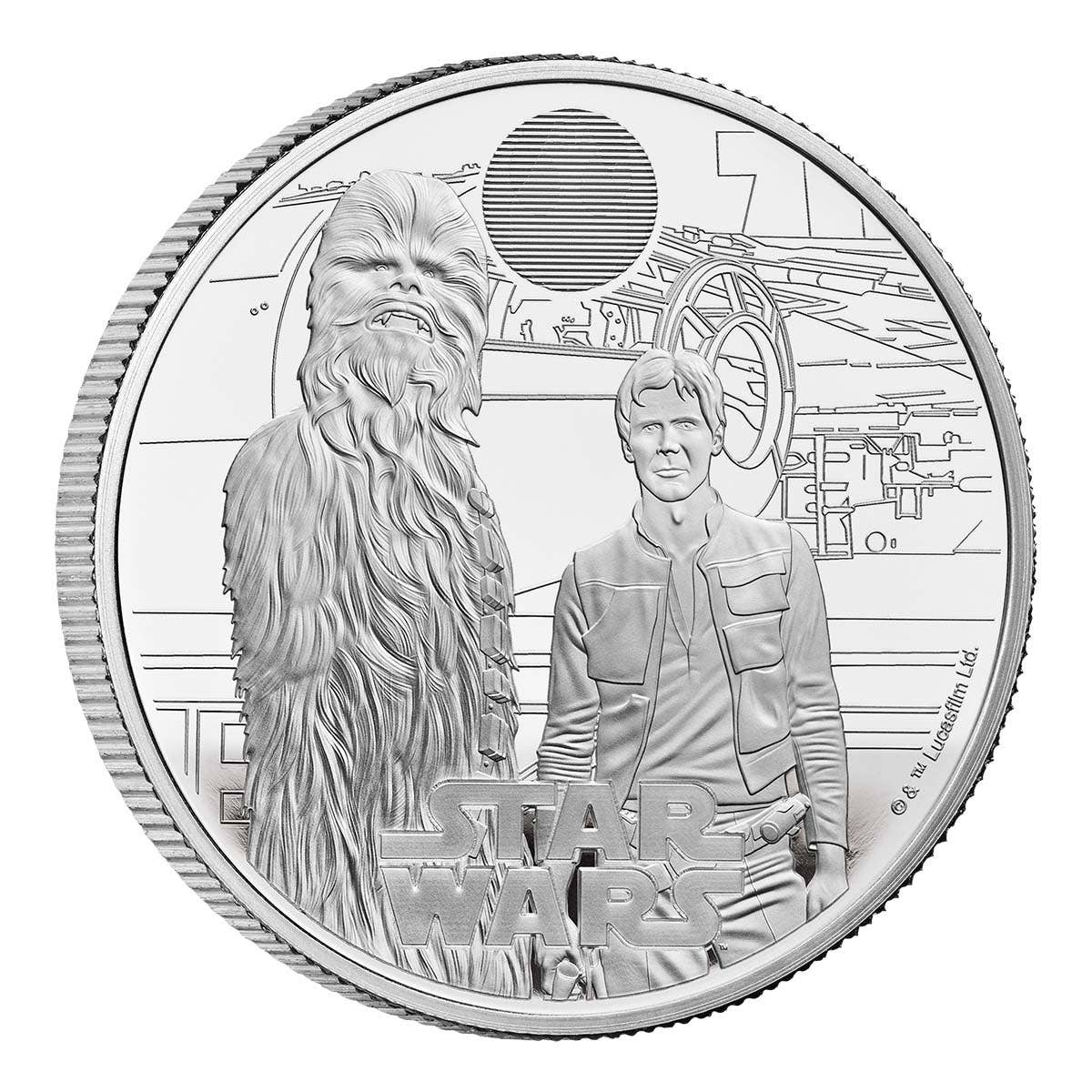 Star Wars Han Solo & Chewbacca 2024 £2 1oz Silver Proof Coin