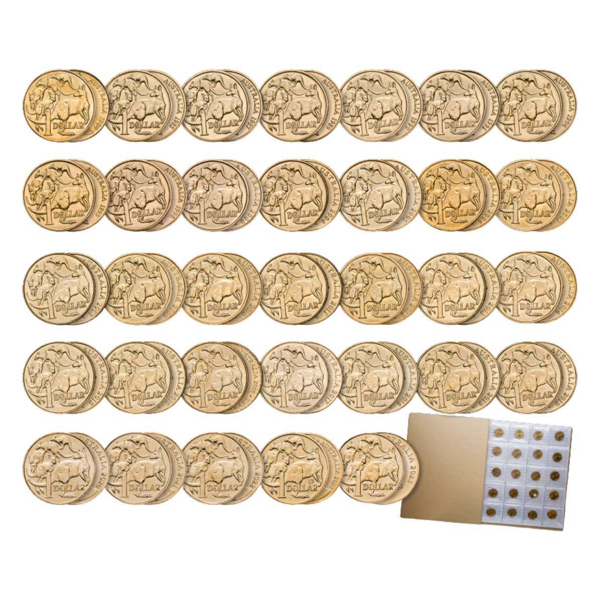 1984-2023 $1 Mob of Roos Complete 33-Coin Uncirculated Collection