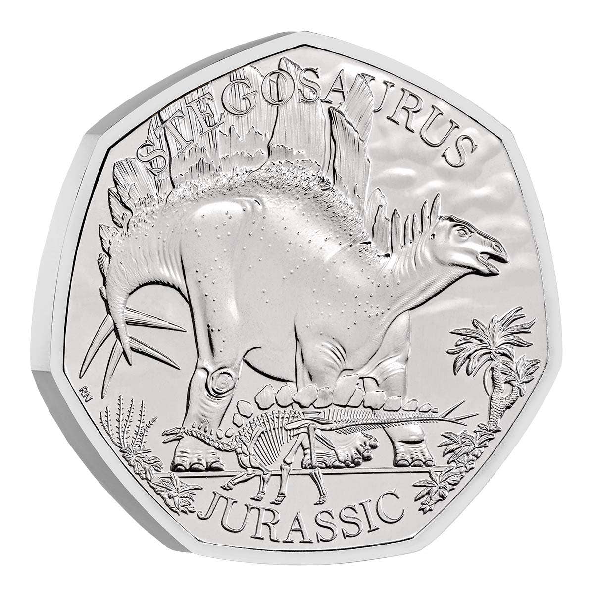 Stegosuarus 2024 50p Cupro-Nickel Brilliant Uncirculated Coin
