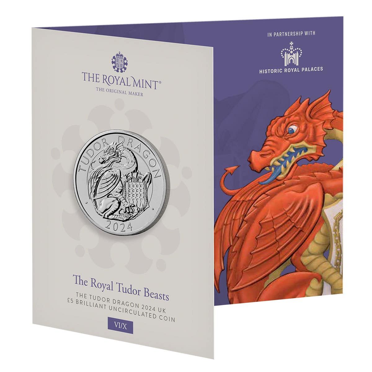 The Royal Tudor Beasts The Tudor Dragon 2024 £5 Cupro-Nickel Brilliant Uncirculated Coin